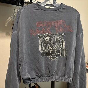 Cropped graphic sweatshirt